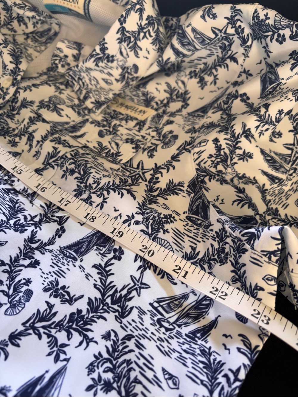 Magellan Outdoors  White & Navy Nautical Printed drawstring waist dress - Picture 10 of 14